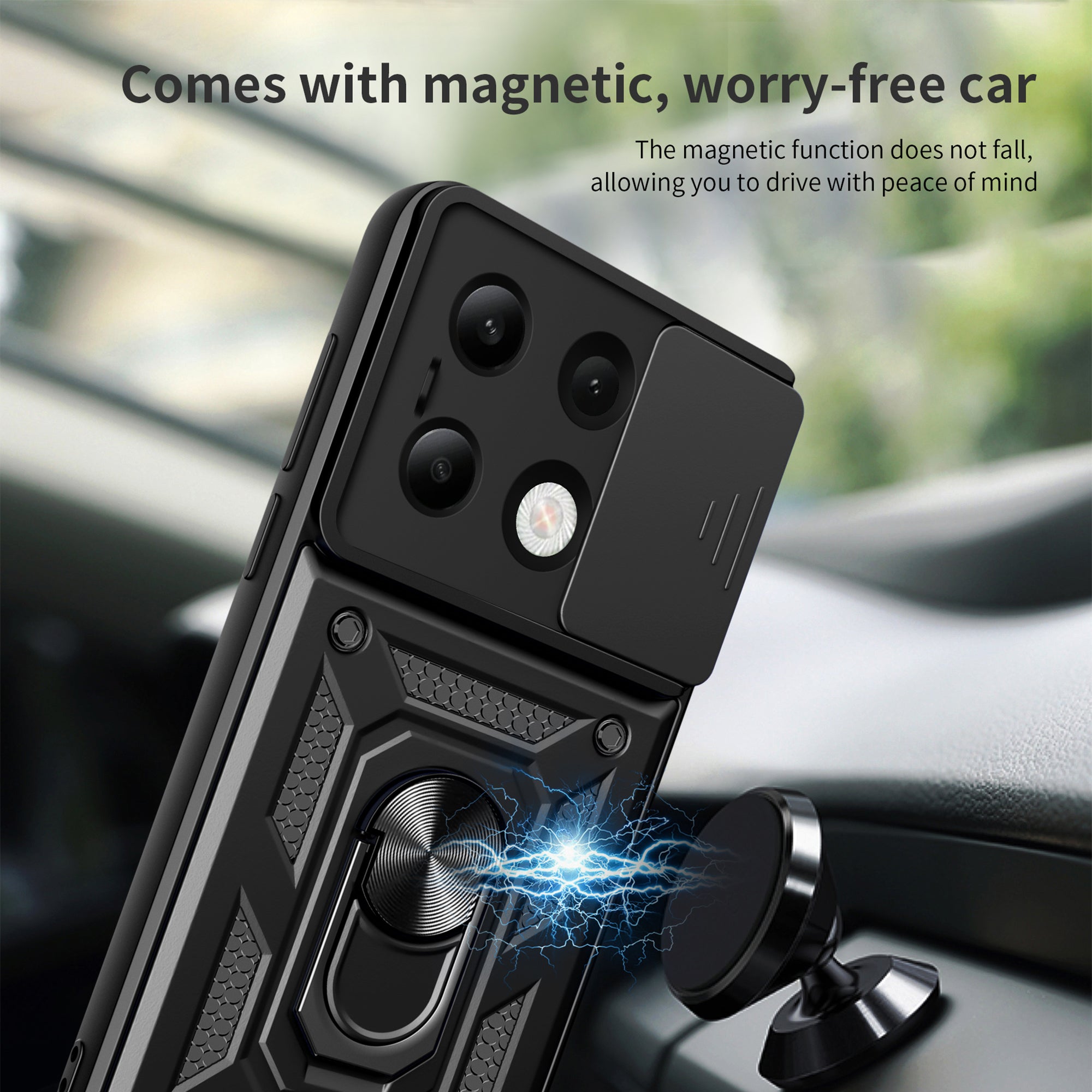 For Xiaomi Redmi Note 13 4G Case Scratch-resistant PC+TPU Kickstand Phone Shell For Xiaomi Redmi Note 13 4G Case Scratch-resistant PC+TPU Kickstand Phone Shell